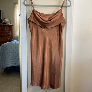 Elegant Copper Slip Dress